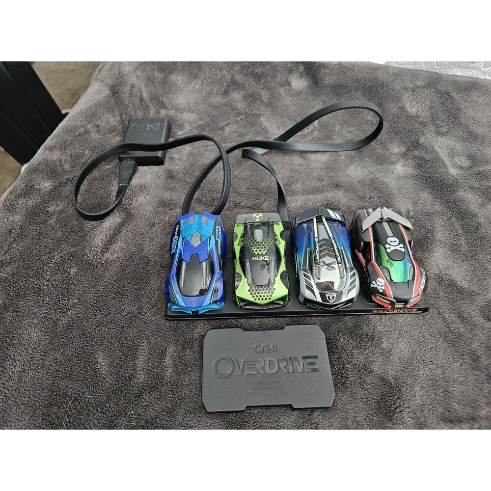 Anki Overdrive 4 Car Lot, Charger & Tire Cleaner Preowned